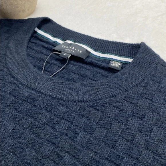 Ted Baker London Lentic Long Sleeve Textured Crewneck Pullover Jumper Sweater